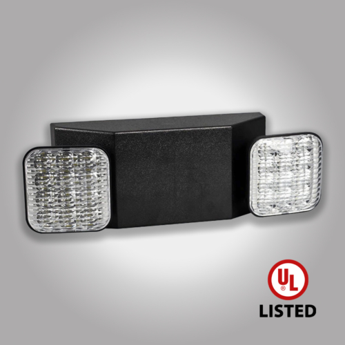 LED Two Head Emergency Light (Black)